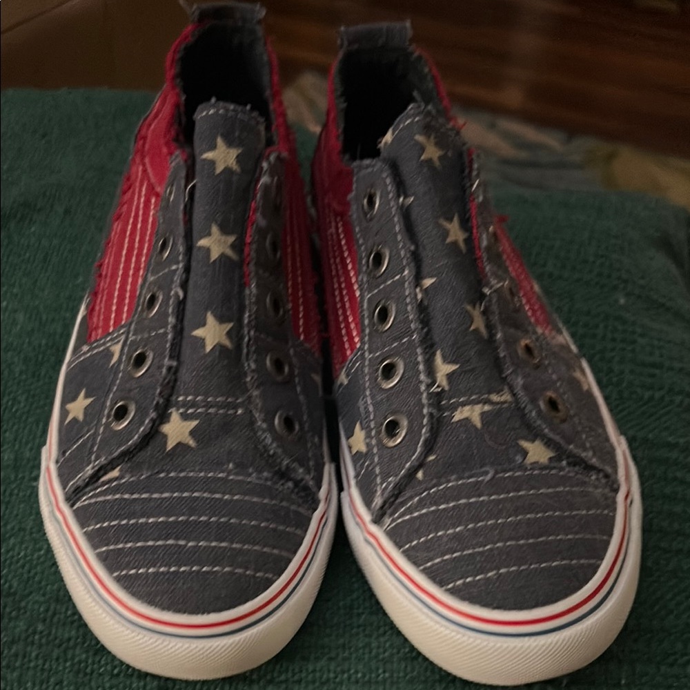 Blowfish Red and Blue Flats with Star Pattern